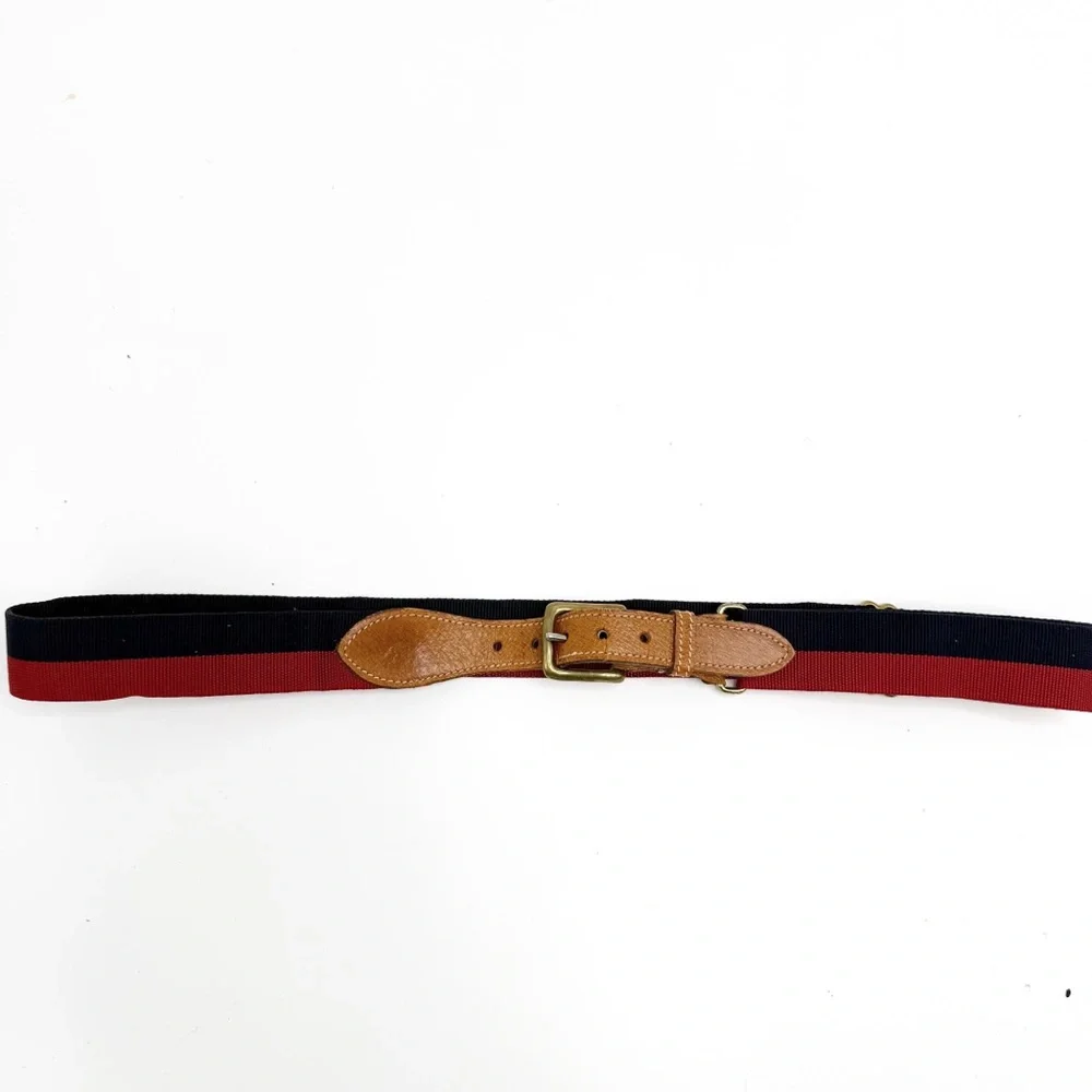 Trafalgar Navy & Red Woven Adjustable Men’s Belt, Size Large
